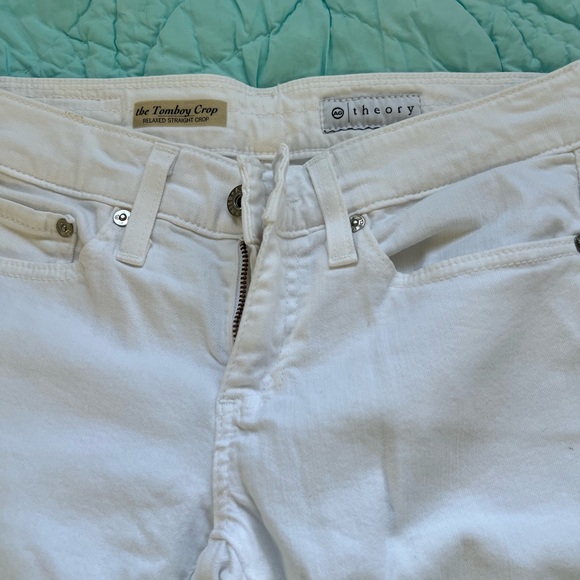 Theory Women's White Ankle Jeans - Picture 1 of 8